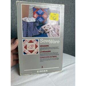 Vintage Singer SewWare Cartridge # 3 Menagerie Farm Animals Bear Cat Dog 6268